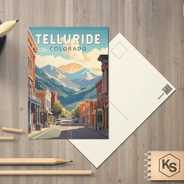 Telluride Colorado Travel Art Vintage Postcard | Zazzle