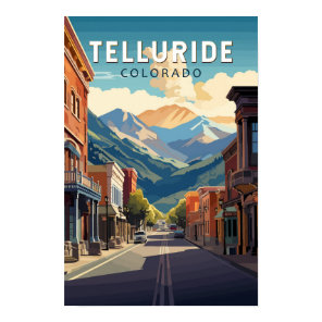 Telluride Colorado Travel Art Vintage Poster
