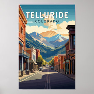 Telluride Colorado Travel Art Vintage Poster