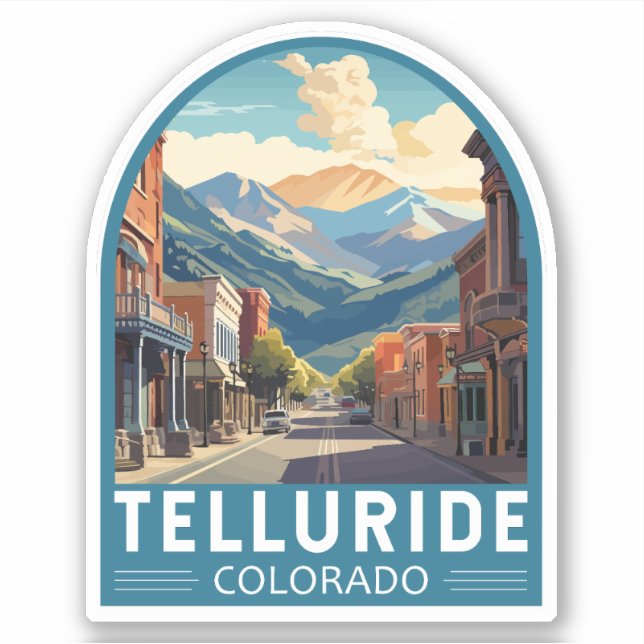 Telluride Colorado Travel Art Vintage Sticker (Front)
