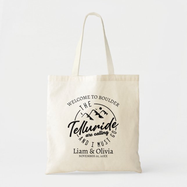 Telluride Colorado Wedding Welcome Tote Bag (Front)