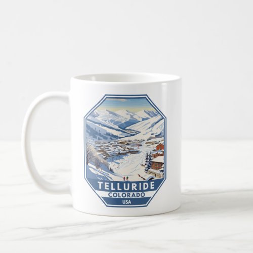Telluride Colorado Winter Travel Art Vintage Coffee Mug