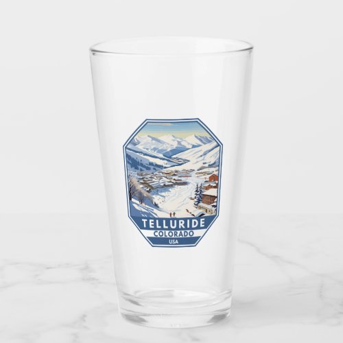 Telluride Colorado Winter Travel Art Vintage Glass