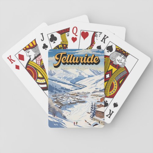 Telluride Colorado Winter Travel Art Vintage Poker Cards