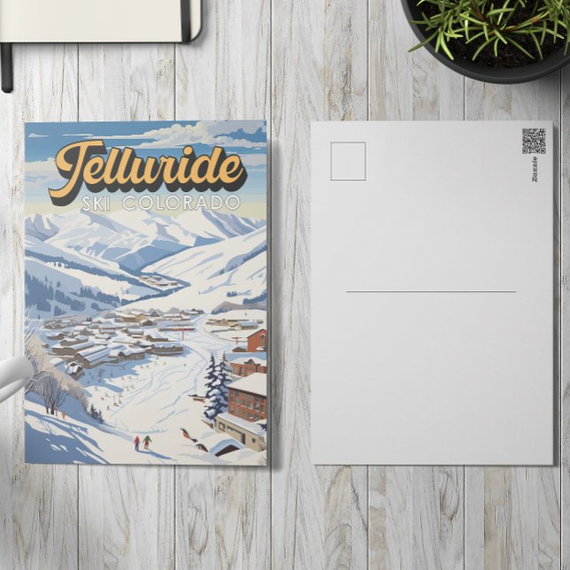 Telluride Colorado Winter Travel Art Vintage Postcard (Creator Uploaded)