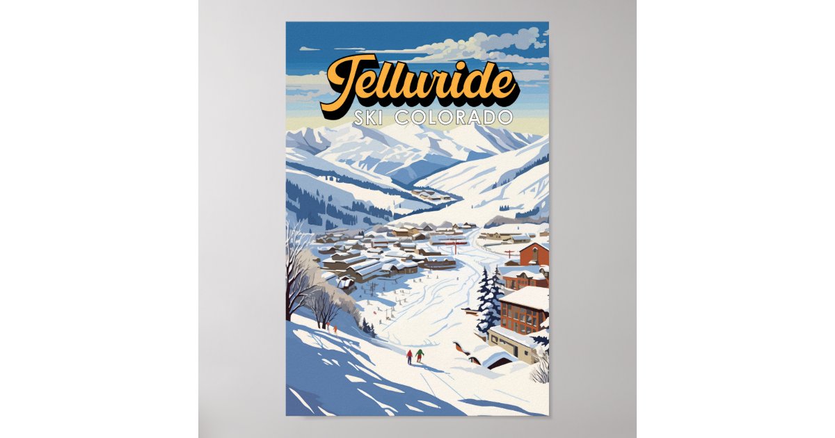 Telluride Colorado Winter Travel Art Vintage Poster | Zazzle