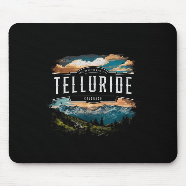 Telluride Mountains Colorado Hiking Outdoors Vinta Mouse Pad (Front)