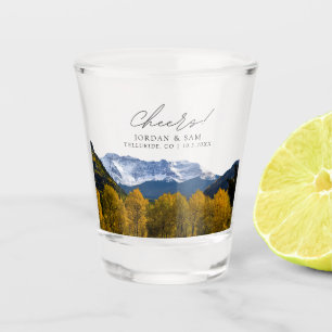 Telluride Photo Wedding Favor Cheers Shot Glass