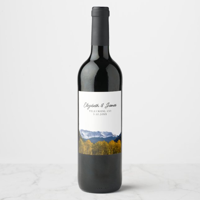 Telluride Wedding Favor Wine Label (Front)