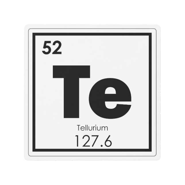 Tellurium chemical element symbol chemistry formul metal print (Front)