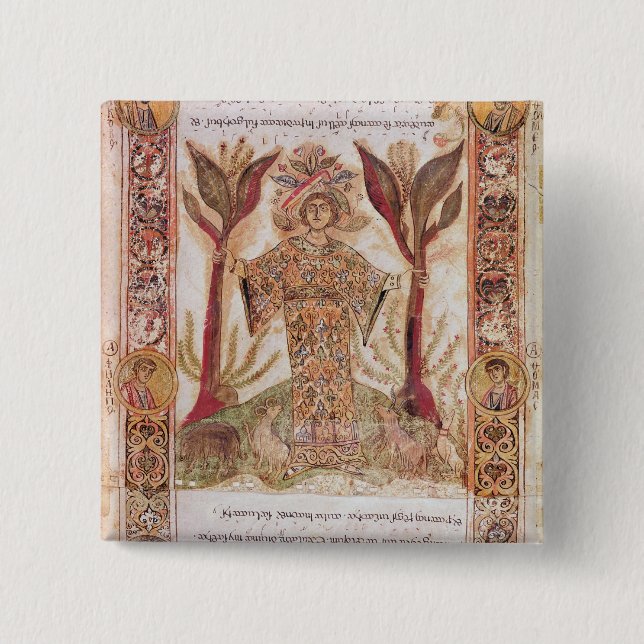 Tellus, from Exultet I, c.1030 Button (Front)