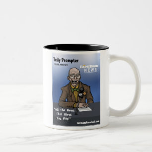 Telly Prompter- MyFarcebook News Network Anchorman Two-Tone Coffee Mug