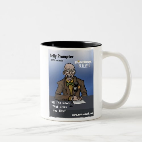 Telly Prompter_ MyFarcebook News Network Anchorman Two_Tone Coffee Mug