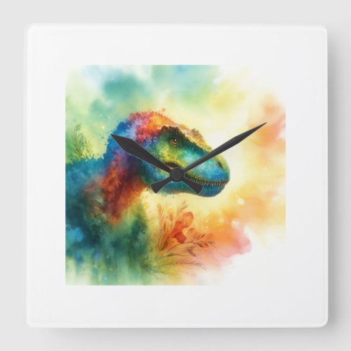 Telmatosaurus in Watercolors AREF753 _ Watercolor Square Wall Clock