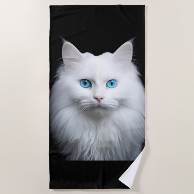 Telo Mare Gatto Bianco  Beach Towel (Front)