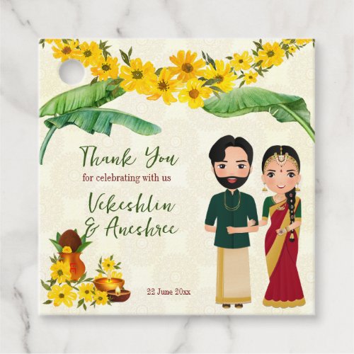Telugu Tamil South Indian wedding personalized Favor Tags