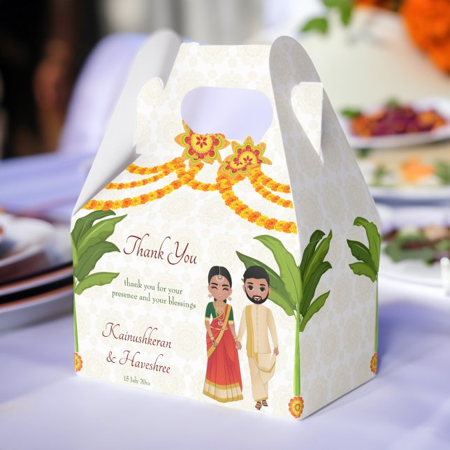 Telugu Tamil wedding marigolds banana tree Favor Boxes (Telugu Tamil wedding marigolds banana tree Favor Box)