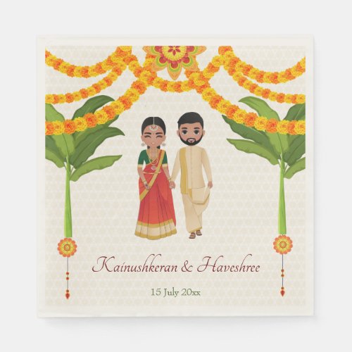 Telugu Tamil wedding marigolds banana tree Napkins