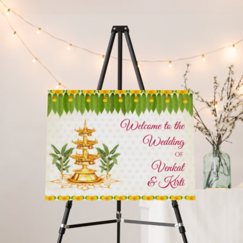 Telugu Wedding welcome sign as Tamil Welcome sign