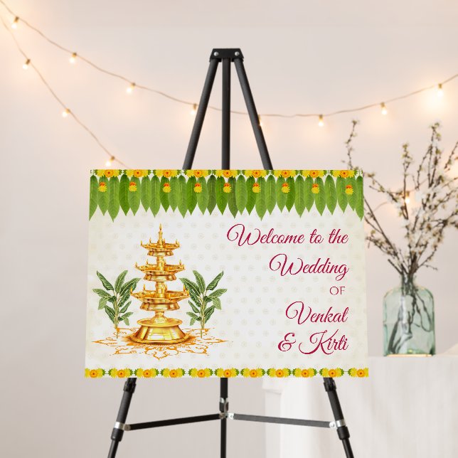 Telugu Wedding welcome sign as Tamil Welcome sign (In Situ (Stand))