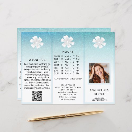 TEM 2Photo QR Trifold Brochure Abstract Menu Price