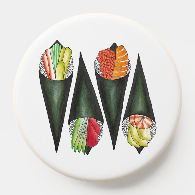 Temaki Sushi Hand Roll Rolls Japanese Food Cuisine PopSocket (Popsocket)