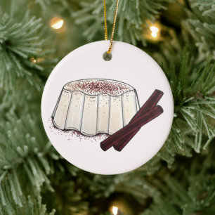 Tembleque Puerto Rican New Year Coconut Pudding Ceramic Ornament