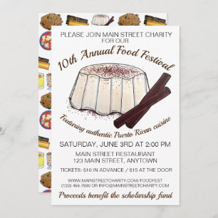 Tembleque Puerto Rican Pudding Food Festival Invitation