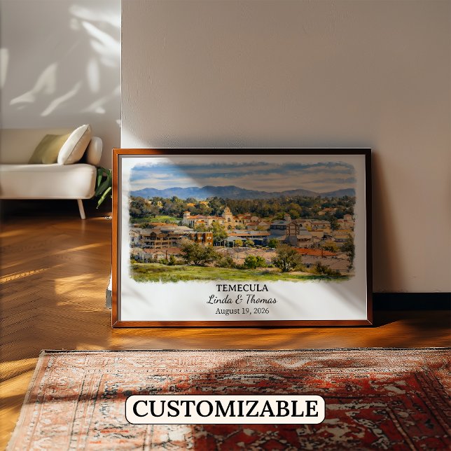 Temecula California Poster, Watercolor, Custom Poster (Creator Uploaded)