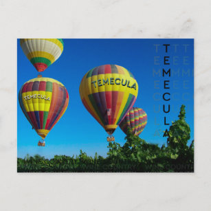 Temecula Wine Country Hot Air Balloon Postcard