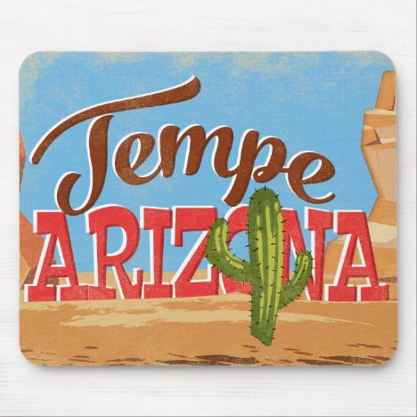 Tempe Arizona Vintage Travel Mouse Pad