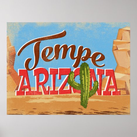Tempe Arizona Vintage Travel Poster