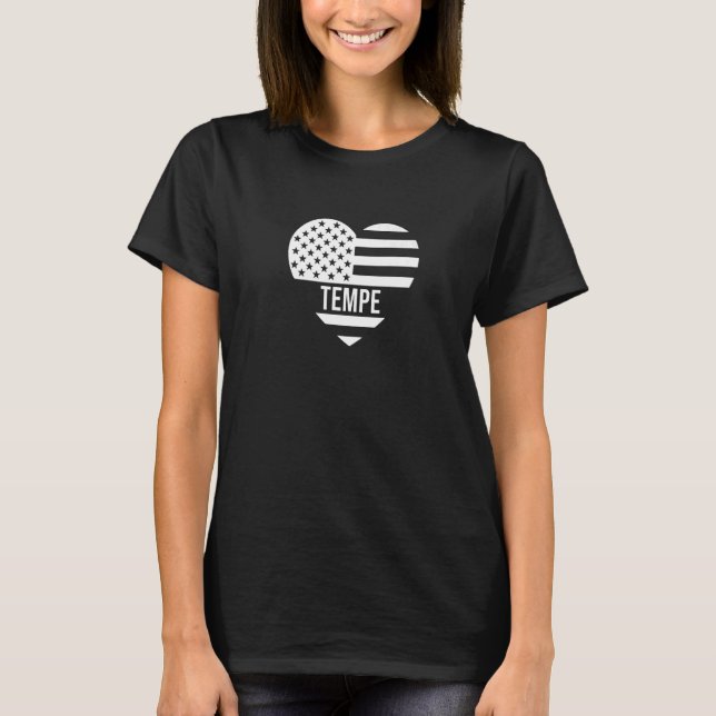 Tempe USA Flag America City Hometown Vacation Amer T-Shirt (Front)
