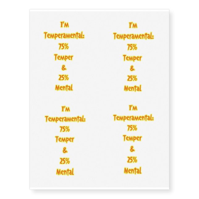 Temperamental Temporary Tattoos (Front)
