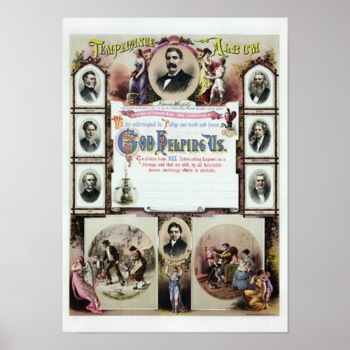 Temperance Album _ Circa 1871 Poster