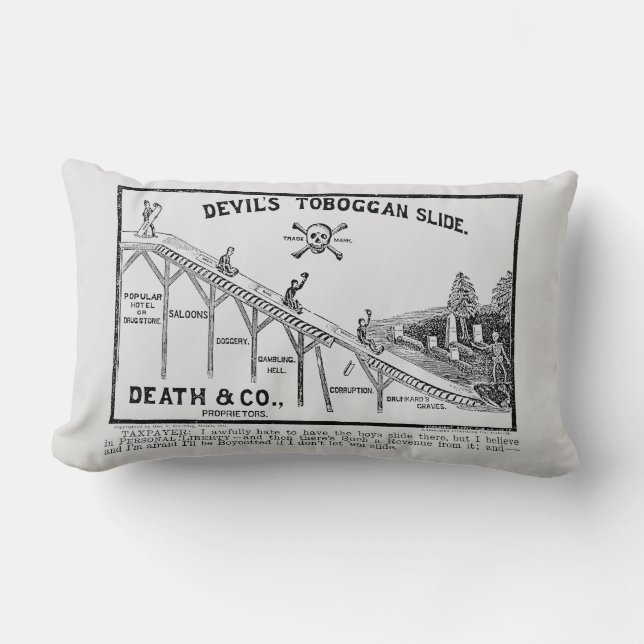 Temperance Movement, 1887 Lumbar Pillow (Front)