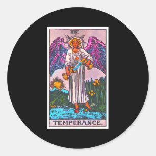 Temperance Tarot Card Psychic Occult Metaphysical Classic Round Sticker