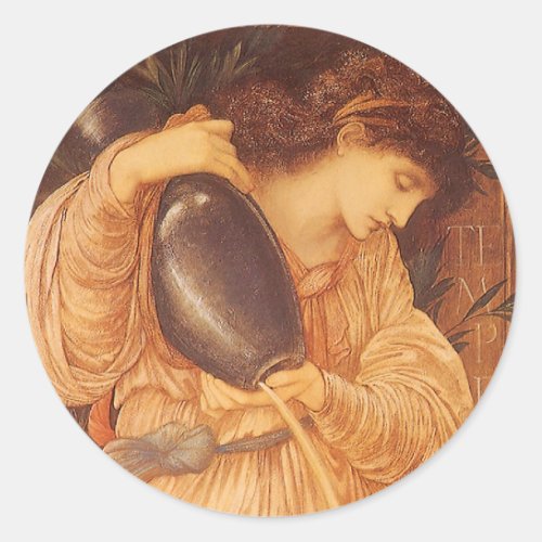 Temperantia by Sir Edward Coley Burne_Jones Classic Round Sticker