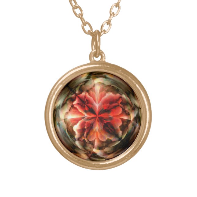 Tempest II (Red) Gold Plated Necklace (Front)