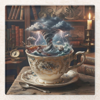 Tempest In A Teapot Glass Coaster