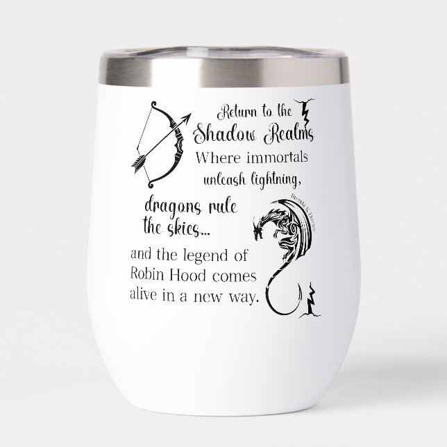Tempest of Shadows Brenda K Davies Thermal Wine Tumbler (Back)