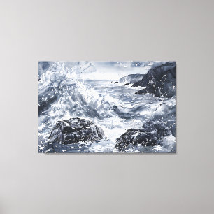 Tempest on the Welsh Shore Canvas Print