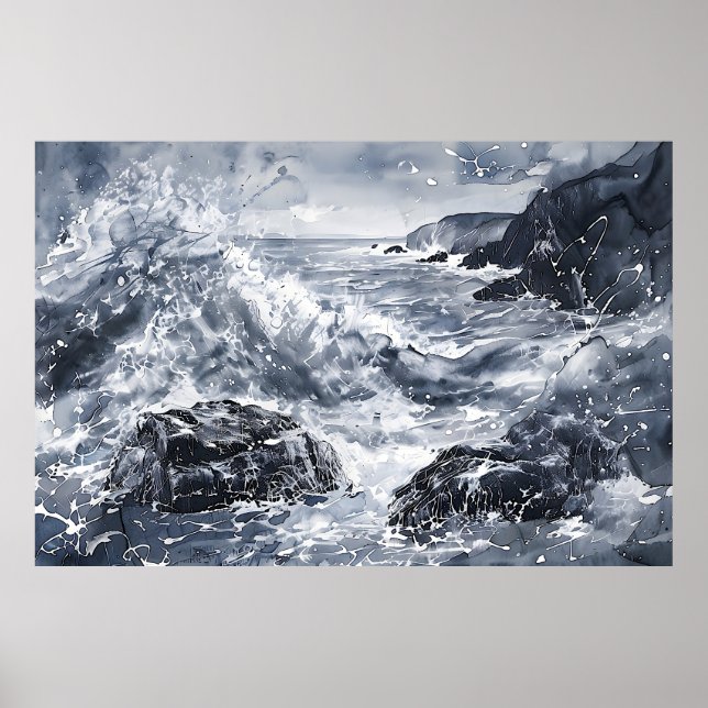 Tempest on the Welsh Shore Poster (Front)