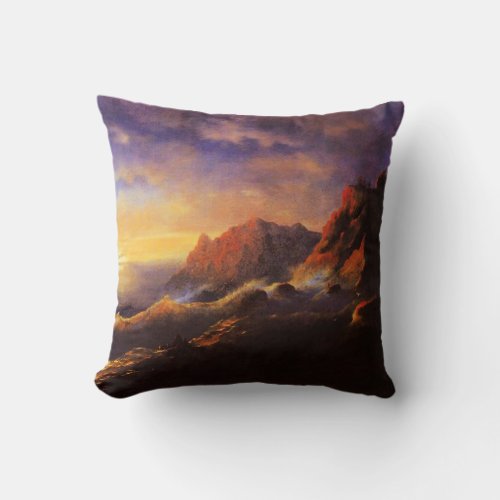 Tempest Sunset fine art by Ivan Aivazovsky Throw Pillow