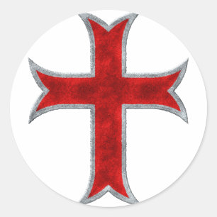 Templar Cross Classic Round Sticker