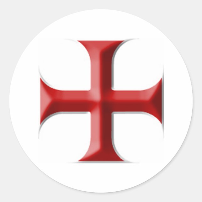 Templar Cross Classic Round Sticker (Front)