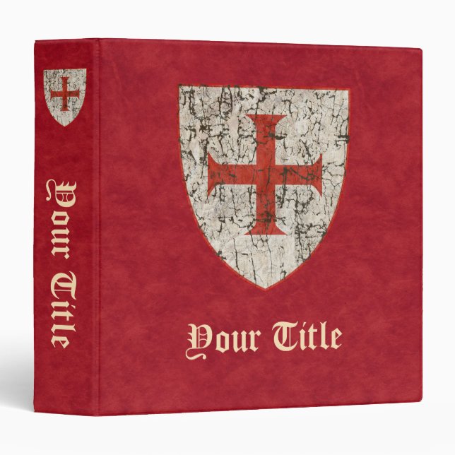 Templar Cross, Distressed 3 Ring Binder (Front/Spine)