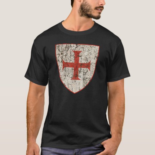 Templar Cross Distressed T_Shirt