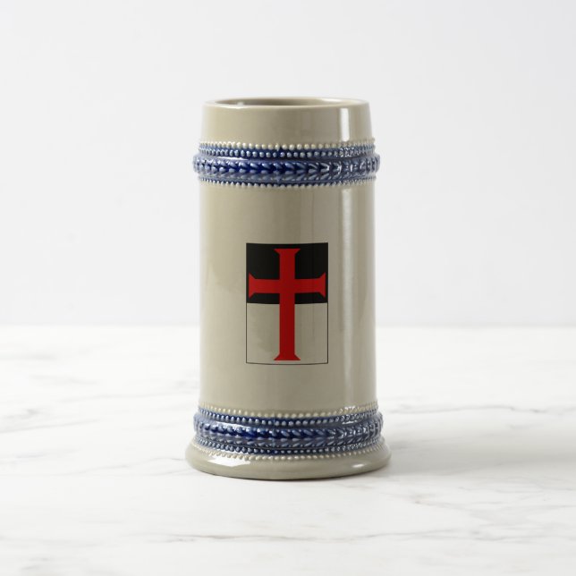 Templar Cross On Beausant Mugs & Steins (Center)