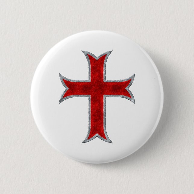 Templar Cross Pinback Button (Front)